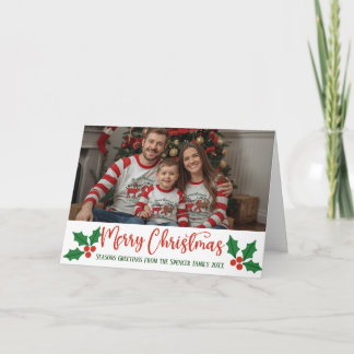 Agradecimiento Tarjeta de Navidad con Caligrafía Foto de Navidad