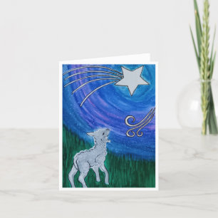 Agradecimiento Tarjeta de navidad con cordero y estrella