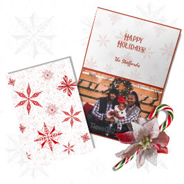 Agradecimiento Tarjeta de Navidad con diseño de nieve roja sobre 