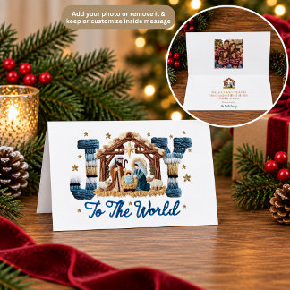 Agradecimiento Tarjeta de Navidad con escena de la Natividad 'Ale