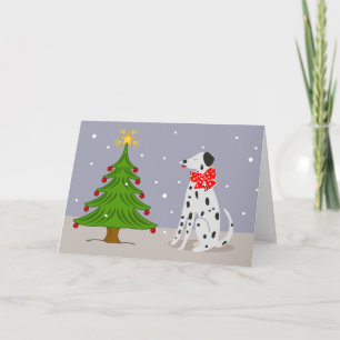 Agradecimiento Tarjeta de Navidad con perro dálmata lindo