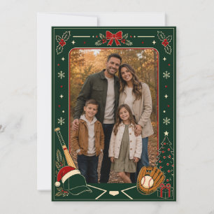 Agradecimiento Tarjeta de Navidad de béisbol
