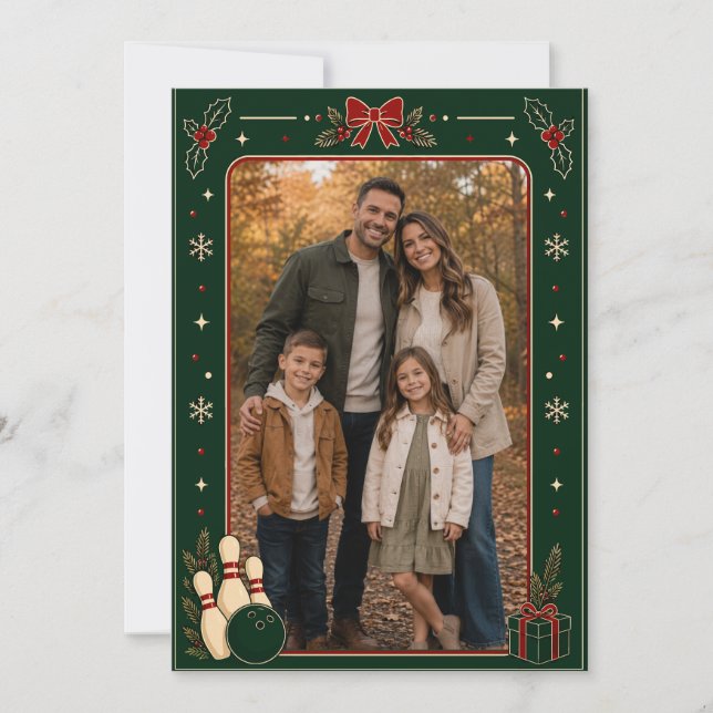 Agradecimiento Tarjeta de Navidad de bolos (Anverso)