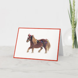 Agradecimiento Tarjeta de Navidad de caballo en miniatura