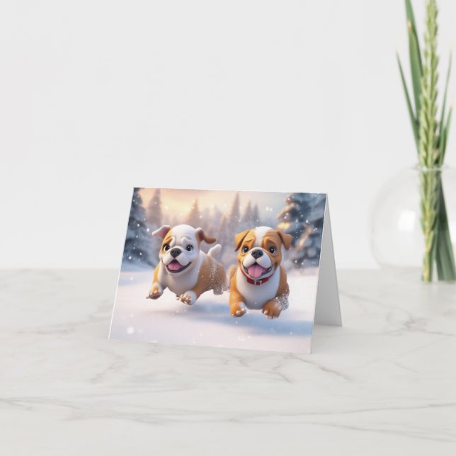 Agradecimiento Tarjeta de navidad de cachorro (Anverso)