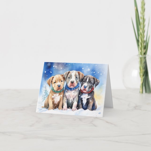 Agradecimiento Tarjeta de navidad de cachorro (Anverso)