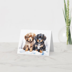 Agradecimiento Tarjeta de navidad de cachorro