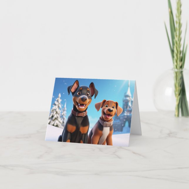Agradecimiento Tarjeta de navidad de cachorro (Anverso)