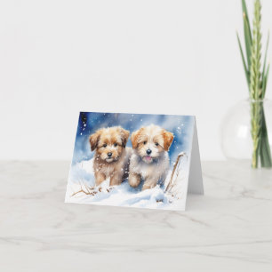 Agradecimiento Tarjeta de Navidad de Cachorro Adorable