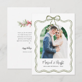 Agradecimiento Tarjeta de Navidad de casados y brillantes