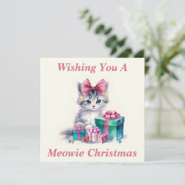 Agradecimiento Tarjeta de Navidad de Gatito