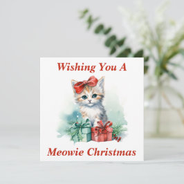 Agradecimiento Tarjeta de Navidad de Gatito