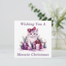 Agradecimiento Tarjeta de Navidad de Gatito