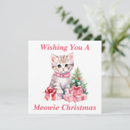 Agradecimiento Tarjeta de Navidad de Gatito