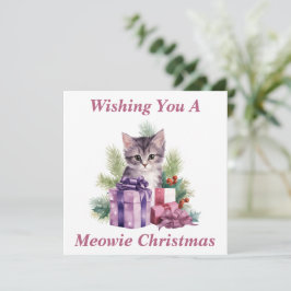 Agradecimiento Tarjeta de Navidad de Gatito