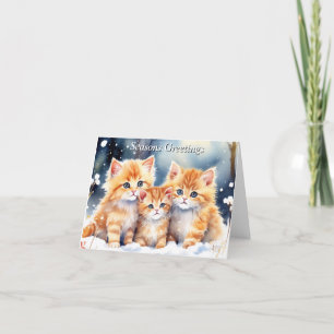 Agradecimiento Tarjeta de Navidad de Gatito Adorable