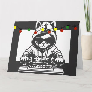 AGRADECIMIENTO TARJETA DE NAVIDAD DE GATO DJ DE NAVIDAD