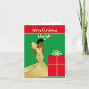 Agradecimiento Tarjeta de Navidad de Hermosa Hija Afroamericana