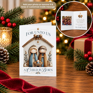 Agradecimiento Tarjeta de Navidad de Natividad con Estilo de Arte