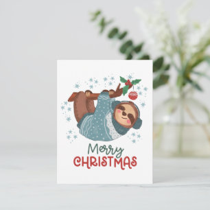 Agradecimiento Tarjeta de Navidad de Perezoso Perezoso