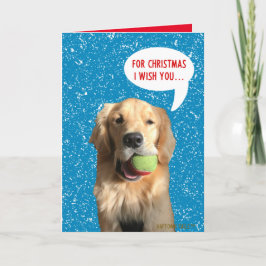 Agradecimiento Tarjeta de Navidad de Perro Alegre con Pelota