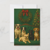 Tarjeta de Navidad de retrato de perro elegante pa