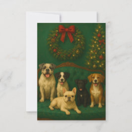 Agradecimiento Tarjeta de Navidad de retrato de perro elegante pa