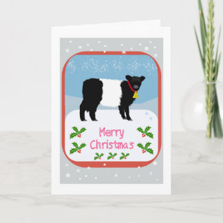 Agradecimiento tarjeta de Navidad de ternero Galloway