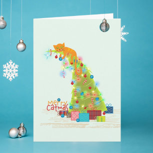 Agradecimiento Tarjeta de Navidad del árbol de Catmus