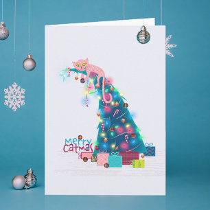 Agradecimiento Tarjeta de Navidad del árbol de Catmus