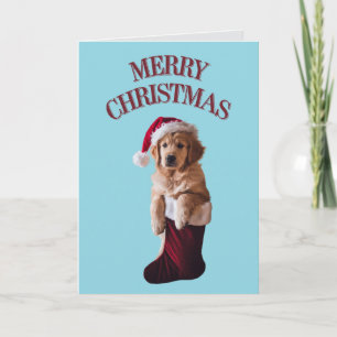 Agradecimiento Tarjeta de Navidad del perro retriever dorado lind