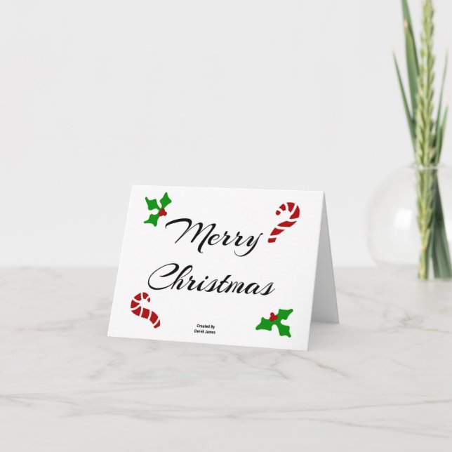 Agradecimiento Tarjeta de Navidad Deseos Pequeña (Anverso)