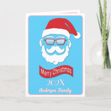 Tarjeta de Navidad divertida de Santa estilo Hipst