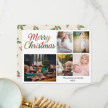 Tarjeta de Navidad Festiva Divertida 5 Fotos