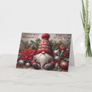 Agradecimiento Tarjeta de Navidad Gnome for the Holidays