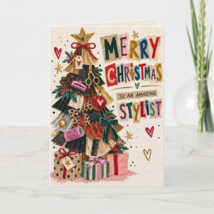 Agradecimiento Tarjeta de Navidad hecha a mano para un estilista