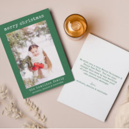 Agradecimiento Tarjeta de Navidad minimalista de fotografía de es