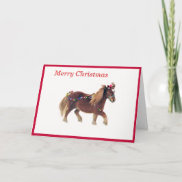 Agradecimiento Tarjeta de Navidad Minise Horse Merry