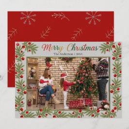 Agradecimiento Tarjeta de Navidad Personalizada con Foto – Fiesta