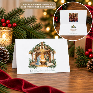 Agradecimiento Tarjeta de Navidad religiosa de escena de la Nativ