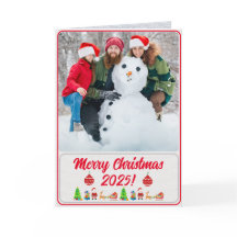 Tarjeta de Navidad Tradicional Doble Personalizada