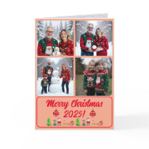 Tarjeta de Navidad Tradicional Doble Personalizada