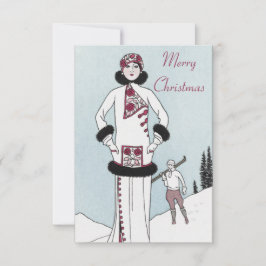 Agradecimiento Tarjeta de Navidad Vintage Snow Queen