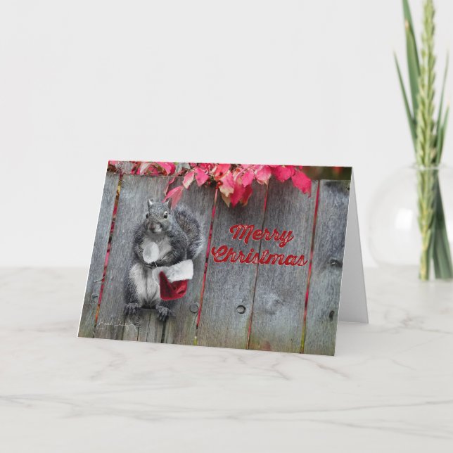 Agradecimiento Tarjeta de Navidades 5x7 con el Sr. Squirrel (Anverso)