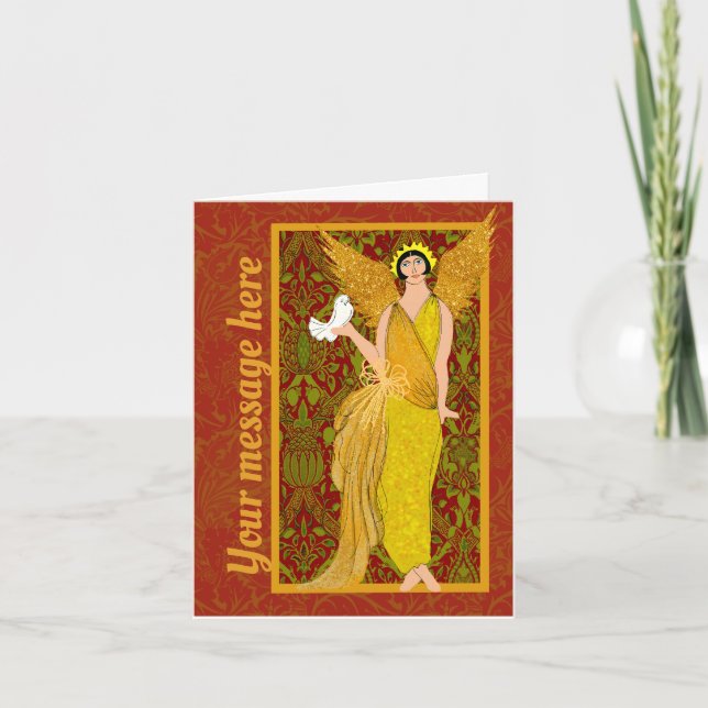 Agradecimiento Tarjeta de Navidades Art Nouveau William Morris Re (Anverso)