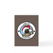Tarjeta de Navidades Cairn Terrier Coffee Lover