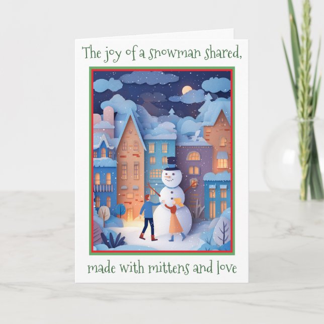 Agradecimiento Tarjeta de Navidades caprichosos con diseño de pap (Anverso)