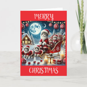 Agradecimiento Tarjeta de Navidades Cat Santa Clause