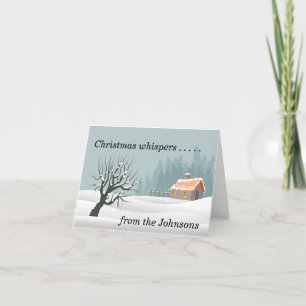 Agradecimiento Tarjeta de Navidades con cabina en la nieve