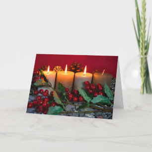 Agradecimiento Tarjeta de navidades con cuatro velas